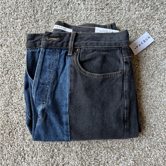 PacSun Eco Colorblocked Ultra High Waisted Slim Fit Jeans - Picture 2 of 7